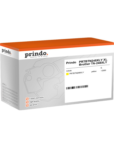 Toner BROTHER Compatible TN248XLY Jaune 2300 pages Prindo Classic XL 