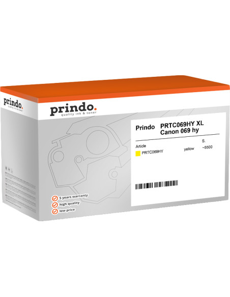 Toner CANON 069HY Jaune Compatible 5500 - Prindo Classic XL 