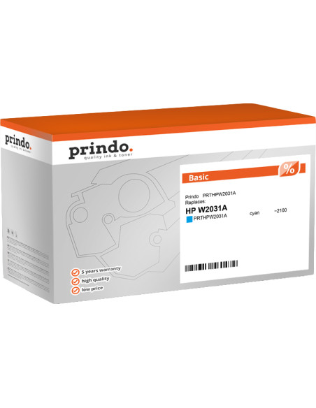Toner HP Compatible W2031A Cyan 2100 pour HP 415A Prindo Basic 