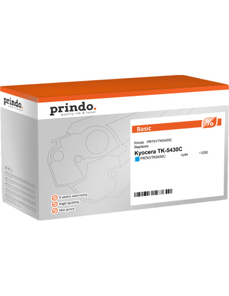 Toner Cyan Compatible TK5430C pour Kyocera - Prindo Basic 1250 Pages 