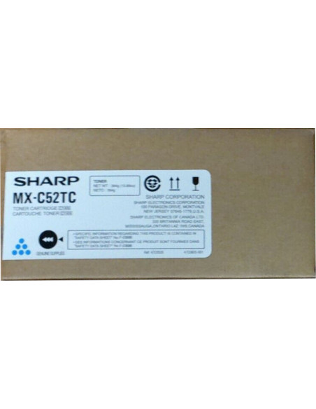 Toner SHARP original MX- C52TC Cyan - 14200 pages pour imprimantes 