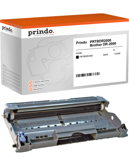 Prindo DR2000 Classic : Tambour Compatible Noir pour Brother DR-2000 