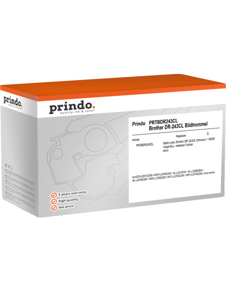 Tambour d'image Prindo DR243CL compatible Brother - 18000 pages 