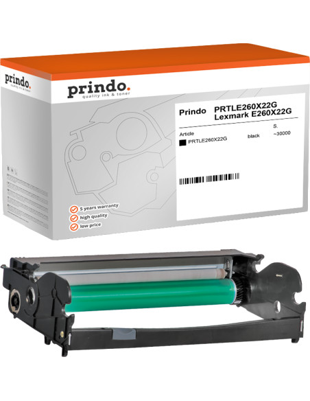 Tambour d'image Prindo E260X22G pour Lexmark E260X22G 30,000 pages 