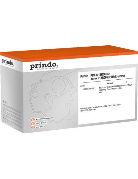 Tambour d'image Prindo Compatible Xerox 013R00662 Classic - 125000 pages 