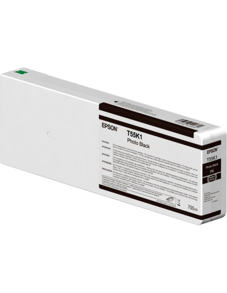 C13T55K100 - Cartouche d'encre originale Epson T55K1 Noir photo 700 ml - UltraChrome HDX/HD