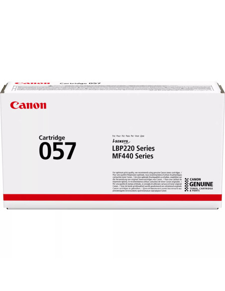3009C002 - Toner original Canon 057 Noir - i-SENSYS LBP220, LBP230, MF440 et MF450 - 3 100 pages