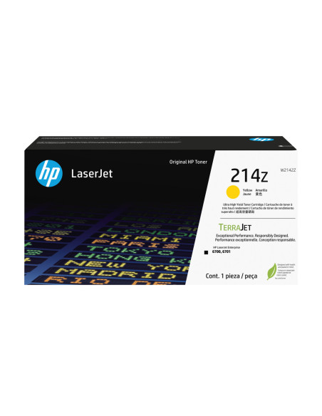 W2142Z - Toner original HP 214Z Jaune - Color LaserJet Enterprise 6700 et 6701 - 26 000 pages