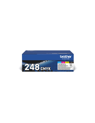 TN-248VAL - Pack de 4 toners originaux Brother TN-248VAL Noir, cyan, magenta et jaune - 1 000 pages