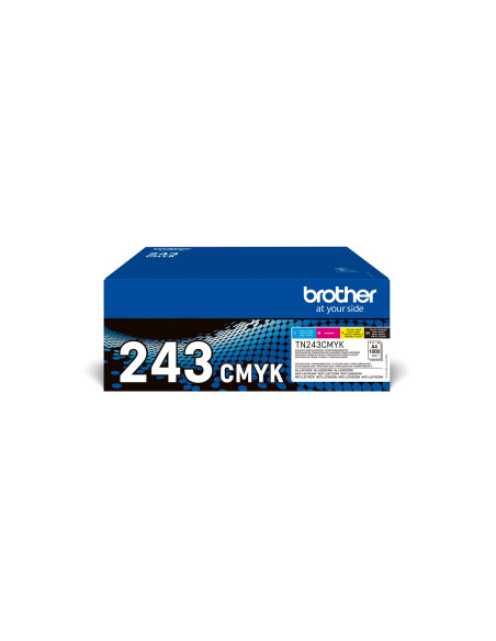 TN-243CMYK - Pack de 4 toners originaux Brother TN-243CMYK Noir, cyan, magenta et jaune - 1 000 pages