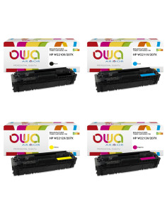 Pack 4 toners OWA Armor compatibles HP 207X haute capacité pour Color LaserJet Pro M255 et MFP M282, M283