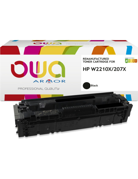 Pack 4 toners OWA Armor compatibles HP 207X haute capacité pour Color LaserJet Pro M255 et MFP M282, M283