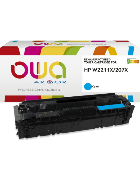 Pack 4 toners OWA Armor compatibles HP 207X haute capacité pour Color LaserJet Pro M255 et MFP M282, M283
