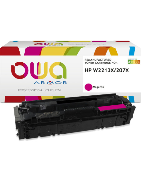 Pack 4 toners OWA Armor compatibles HP 207X haute capacité pour Color LaserJet Pro M255 et MFP M282, M283