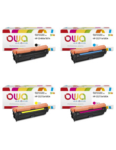 Pack 4 toners OWA Armor compatibles HP 650A pour Color LaserJet CP5525 et Enterprise M750