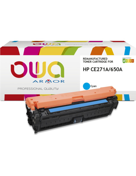 Pack 4 toners OWA Armor compatibles HP 650A pour Color LaserJet CP5525 et Enterprise M750