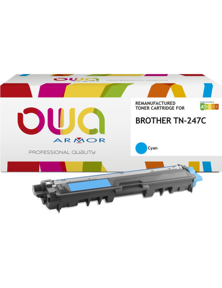 Pack 4 toners OWA Armor compatibles Brother TN-247 haute capacité pour HL-L3210 à L3270, DCP-L3510, L3550 et MFC-L3710 à L3770