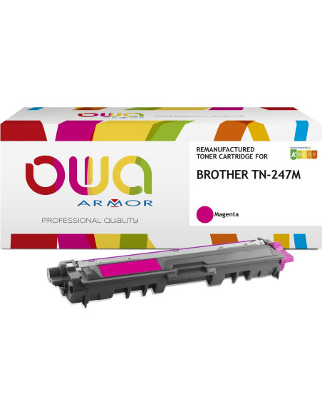 Pack 4 toners OWA Armor compatibles Brother TN-247 haute capacité pour HL-L3210 à L3270, DCP-L3510, L3550 et MFC-L3710 à L3770