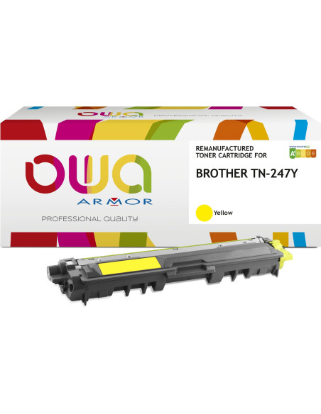 Pack 4 toners OWA Armor compatibles Brother TN-247 haute capacité pour HL-L3210 à L3270, DCP-L3510, L3550 et MFC-L3710 à L3770