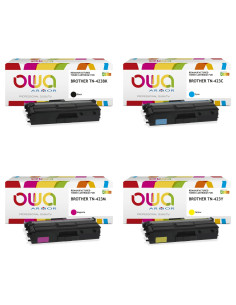 Pack 4 toners OWA Armor compatibles Brother TN-423 haute capacité pour HL-L8260, HL-L8360, DCP-L8410, MFC-L8690 et MFC-L8900