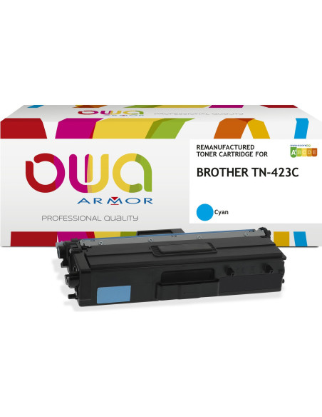 Pack 4 toners OWA Armor compatibles Brother TN-423 haute capacité pour HL-L8260, HL-L8360, DCP-L8410, MFC-L8690 et MFC-L8900