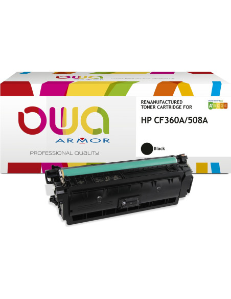 Pack 4 toners OWA Armor compatibles HP 508A pour Color LaserJet Enterprise M552, M553 et MFP M577