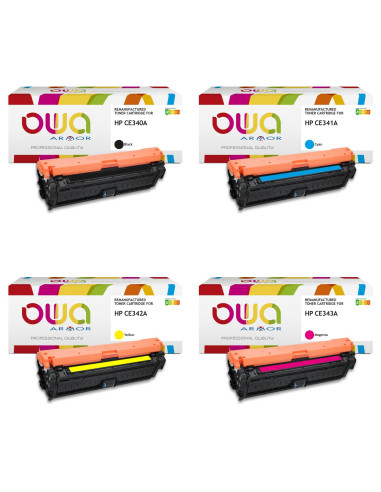 Pack 4 toners OWA Armor compatibles HP 651A pour LaserJet Enterprise 700 color MFP M775