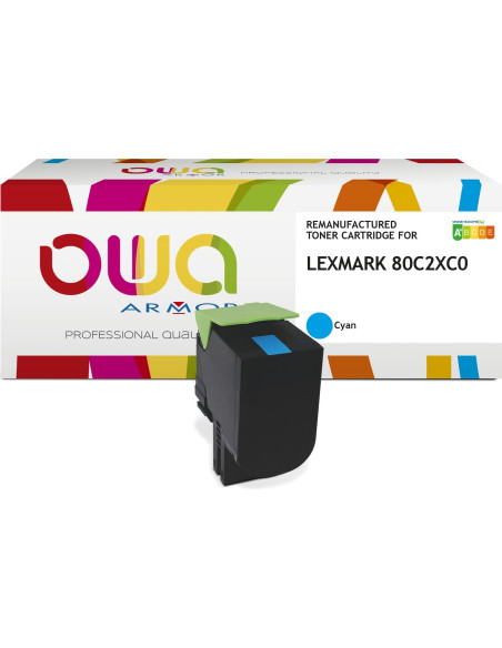 Pack 4 toners OWA Armor compatibles Lexmark 802X haute capacité pour CX510de, CX510dhe et CX510dthe