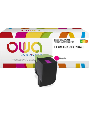 Pack 4 toners OWA Armor compatibles Lexmark 802X haute capacité pour CX510de, CX510dhe et CX510dthe