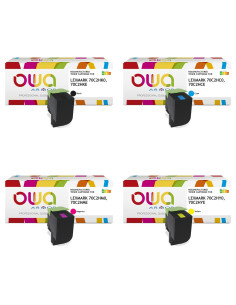 Pack 4 toners OWA Armor compatibles Lexmark 702H haute capacité pour CS310, CS410 et CS510