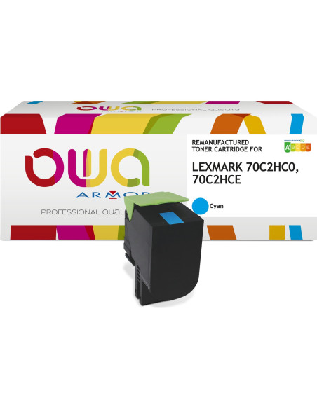 Pack 4 toners OWA Armor compatibles Lexmark 702H haute capacité pour CS310, CS410 et CS510