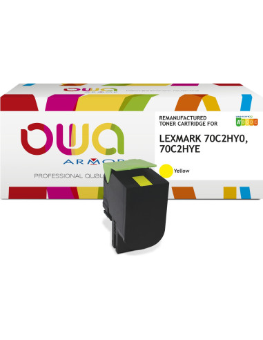 Pack 4 toners OWA Armor compatibles Lexmark 702H haute capacité pour CS310, CS410 et CS510