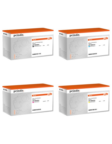 Pack 4 toners compatibles Prindo HP 415A pour Color LaserJet Pro M454 et MFP M479