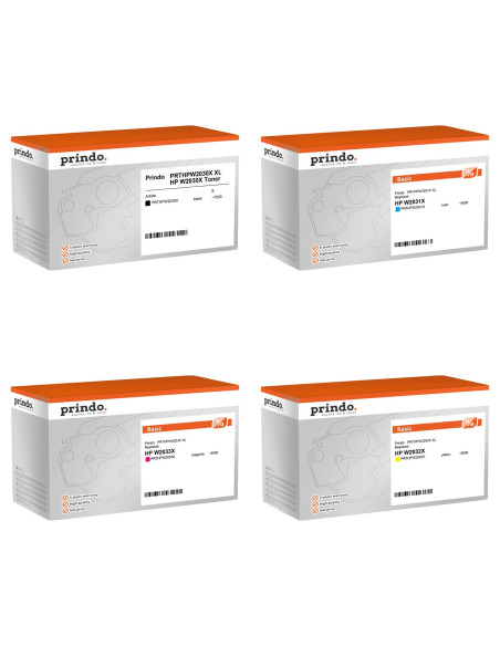 Pack 4 toners compatibles Prindo HP 415X haute capacité pour Color LaserJet Pro M454 et MFP M479