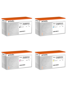 Pack 4 toners compatibles Prindo HP 207X haute capacité pour Color LaserJet Pro M255 et MFP M282, M283