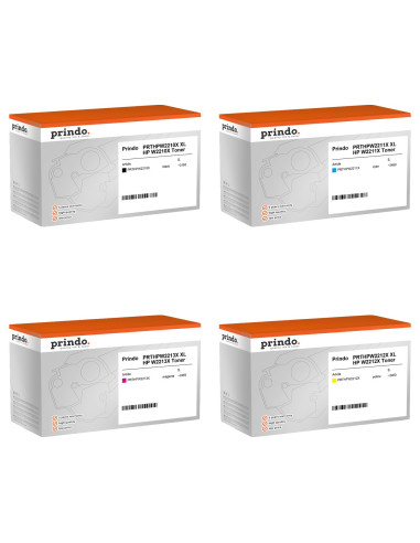 Pack 4 toners compatibles Prindo HP 207X haute capacité pour Color LaserJet Pro M255 et MFP M282, M283