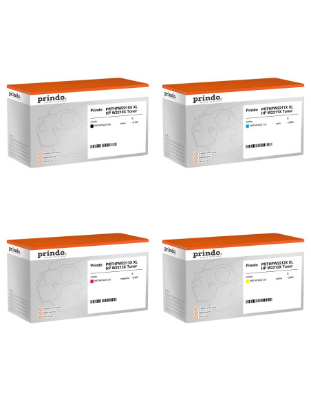 Pack 4 toners compatibles Prindo HP 207X haute capacité pour Color LaserJet Pro M255 et MFP M282, M283