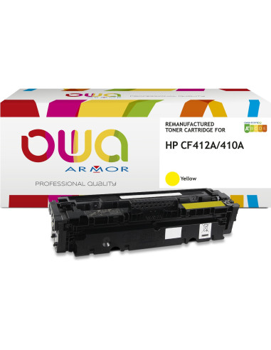Pack 4 toners OWA Armor compatibles HP 410A pour Color LaserJet Pro M452, MFP M377 et MFP M477