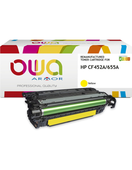 Pack 4 toners OWA Armor compatibles HP 655A pour Color LaserJet Enterprise M652, M653 et MFP M681, M682