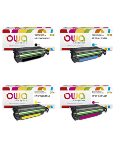 Pack 4 toners OWA Armor compatibles HP 656X haute capacité pour Color LaserJet Enterprise M652 et M653