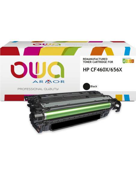 Pack 4 toners OWA Armor compatibles HP 656X haute capacité pour Color LaserJet Enterprise M652 et M653