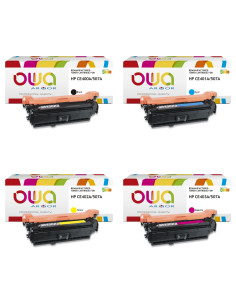 Pack 4 toners OWA Armor compatibles HP 507A pour LaserJet Enterprise 500 color M551 et MFP M575