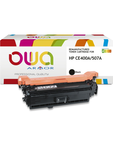 Pack 4 toners OWA Armor compatibles HP 507A pour LaserJet Enterprise 500 color M551 et MFP M575