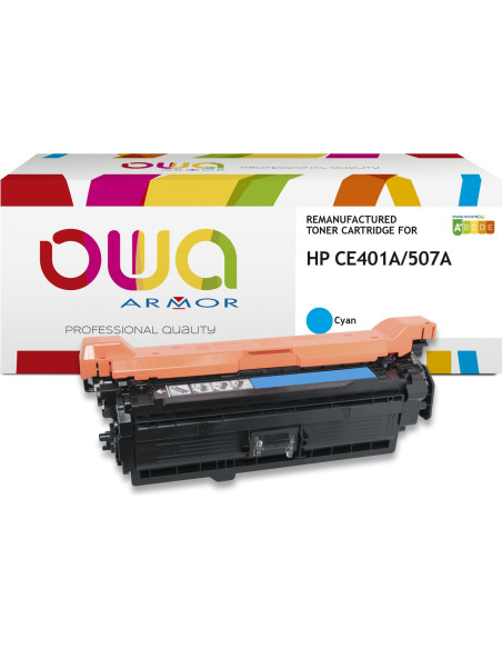 Pack 4 toners OWA Armor compatibles HP 507A pour LaserJet Enterprise 500 color M551 et MFP M575