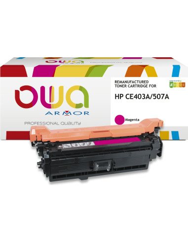 Pack 4 toners OWA Armor compatibles HP 507A pour LaserJet Enterprise 500 color M551 et MFP M575