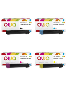 Pack 4 toners OWA Armor compatibles Lexmark C950X2 haute capacité pour C950de