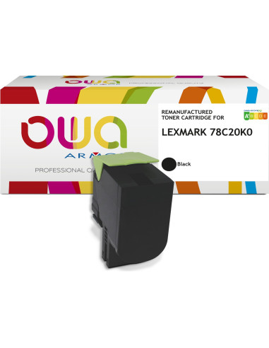 Pack 4 toners OWA Armor compatibles Lexmark 78C20 pour CS421, CS521, CS622, CX421, CX522, CX622 et CX625