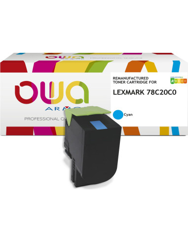 Pack 4 toners OWA Armor compatibles Lexmark 78C20 pour CS421, CS521, CS622, CX421, CX522, CX622 et CX625
