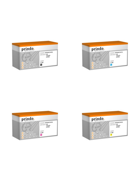 Pack 4 toners compatibles Prindo HP 410A pour Color LaserJet Pro M452, MFP M377 et MFP M477