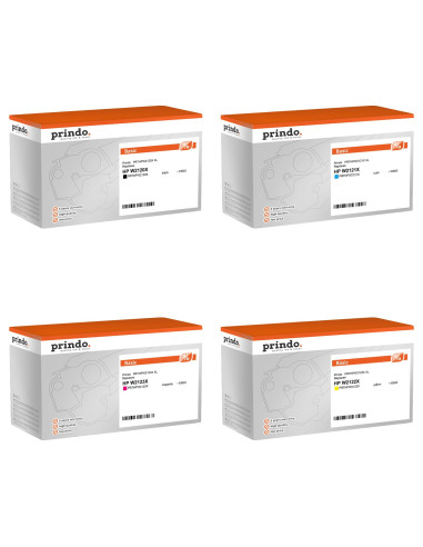 Pack 4 toners compatibles Prindo HP 212X haute capacité pour Color LaserJet Enterprise M554, M555 et MFP M578